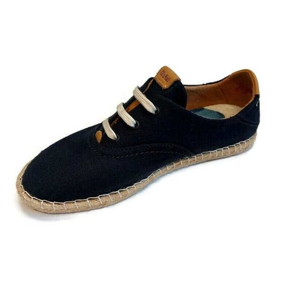 Olukai KAULA PA'A LI Convertible Linen Textile Espadrille Sneaker Womens 7 Black - Picture 3 of 9